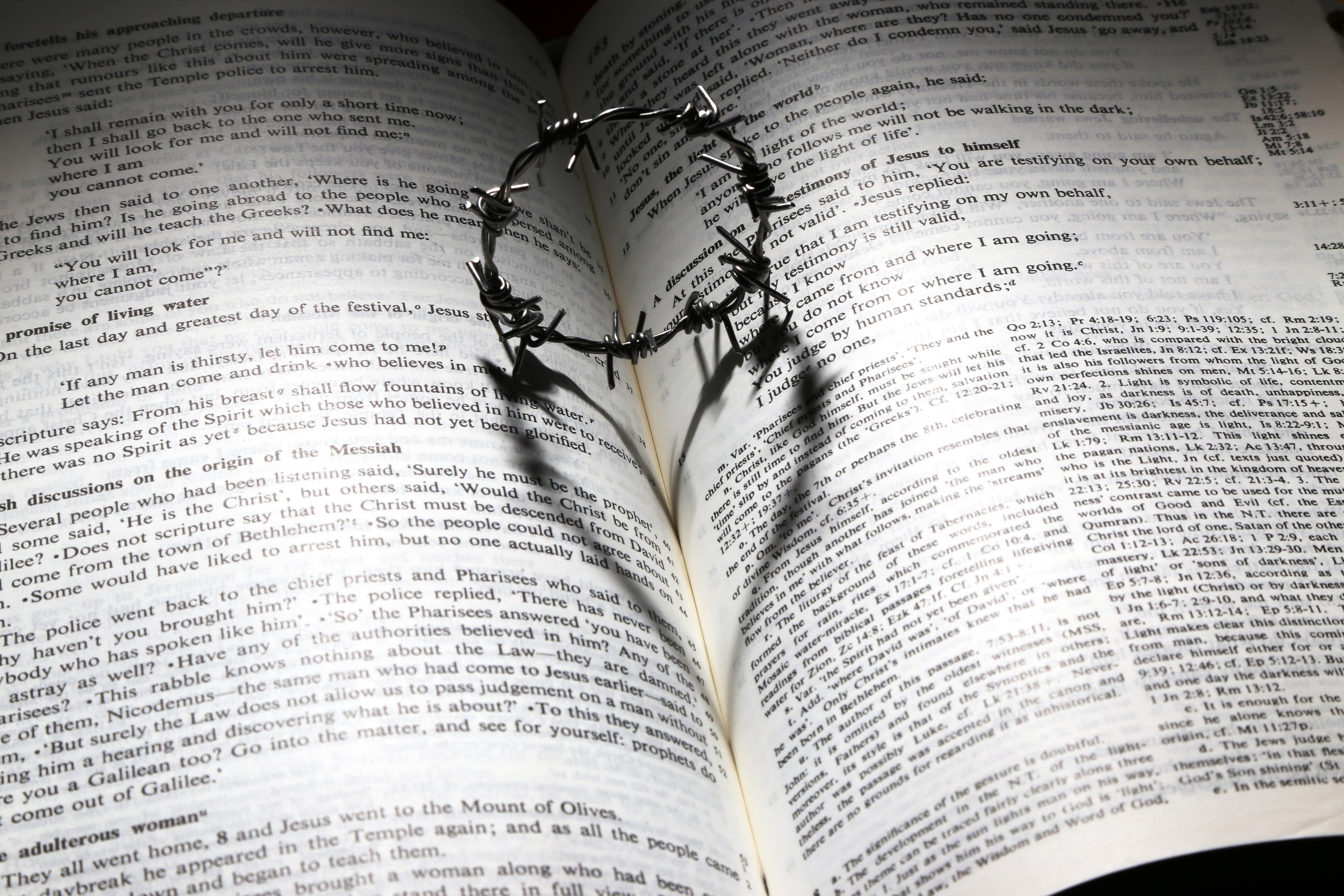 An open Bible with light streaming through — symbolising truth over religion