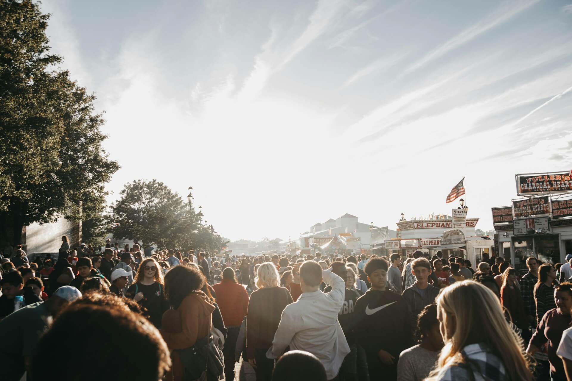 People gathered in prayer or outreach