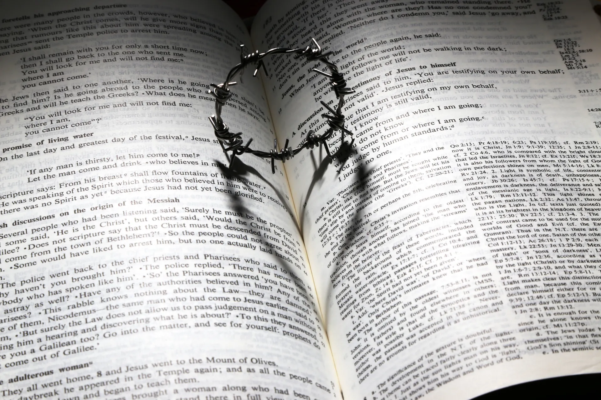 An open Bible with light streaming through — symbolising truth over religion